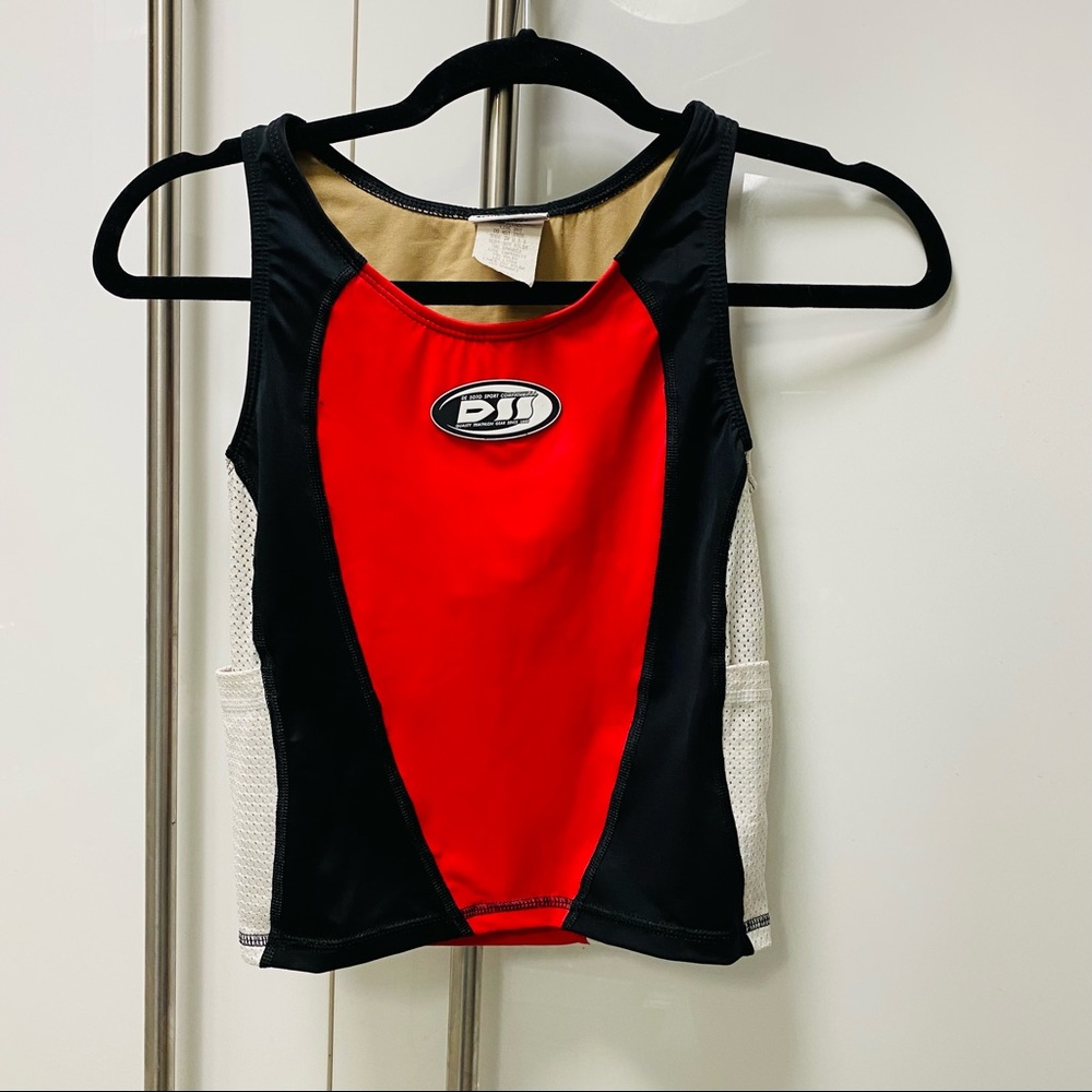 DeSoto Tri singlet Black Red White Size Small. Moisture wicking. Worn once